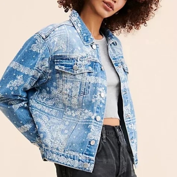 Wild Fable Oversized Bohemian Jean Jacket - Picture 11 of 11